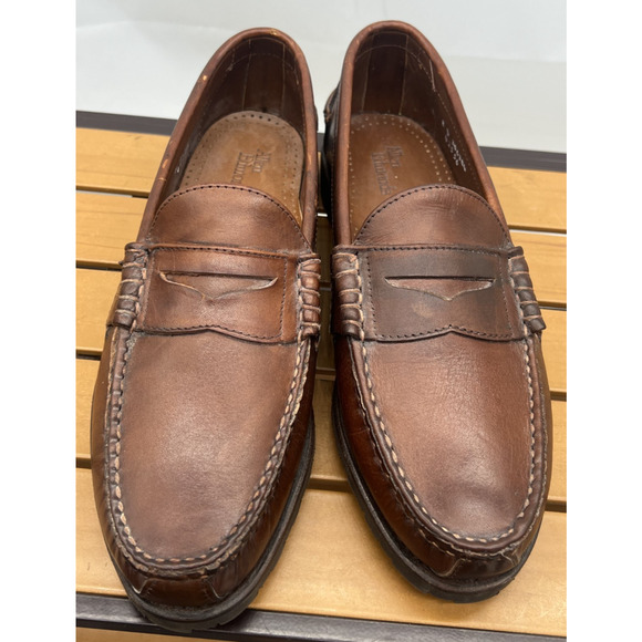 New! Allen Edmonds Rockland Brown Leather Penny Loafers Lug Sole Mens 8 D main image 14